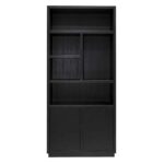 6502 BLACK - Book case Oakura 2-doors (Black)