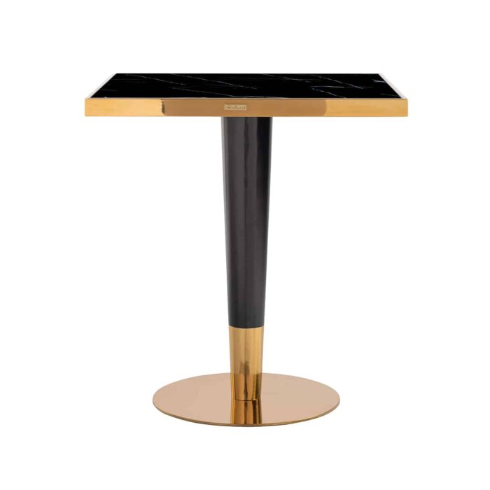 7222 - Dining table Can Roca  square black 70x70 (Gold)