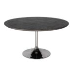 7411 - Dining table Blackbone silver 140Ø (Black rustic)