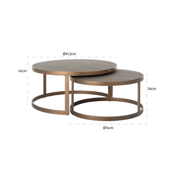 7523 - Coffee table Bloomingville set of 2 (Gold)