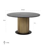 7578 - Dining table Ironville Ø140 (Black/gold)