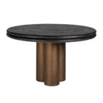 7713 - Dining table Macaron 130Ø (Black rustic)