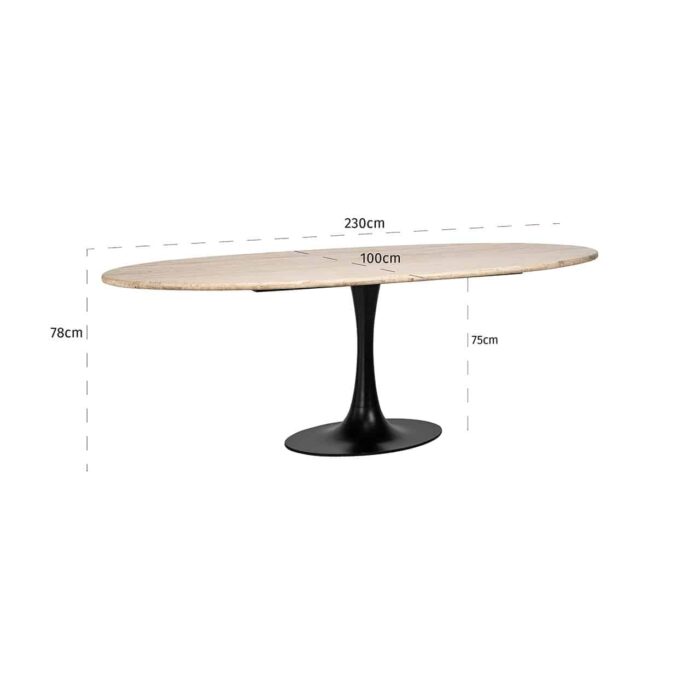 7922 - Dining table Hampton oval 230