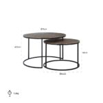 825120 - Coffee table Arsenio set of 2 (Brushed Gold)
