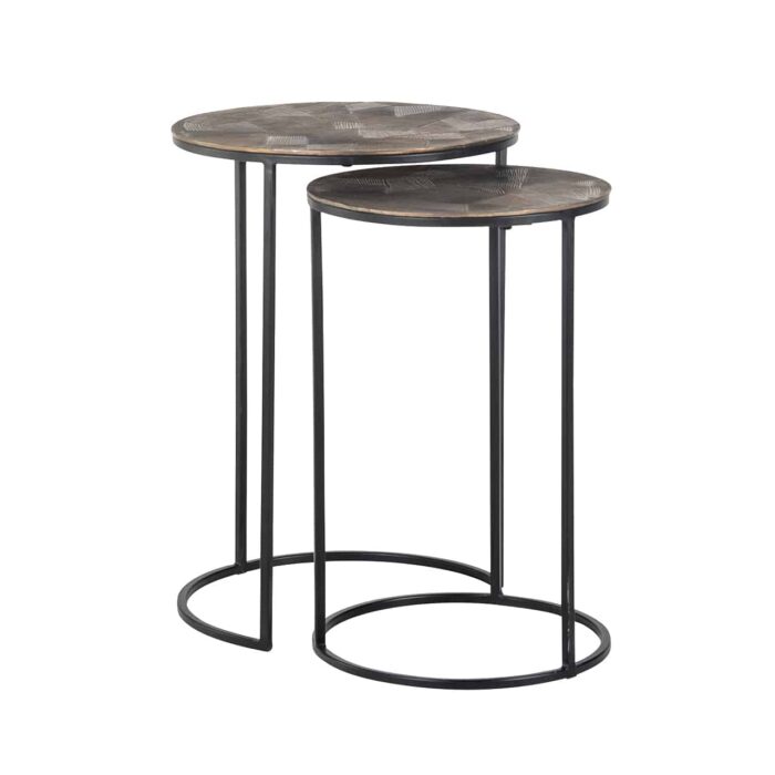 825193 - End table Tulum set of 2 (Brushed Gold)