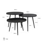 825209 - Coffee table Oxford set of 3 ()