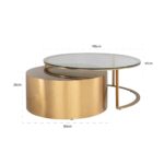 9467 - Coffee table Orlan set of 2 (Gold)