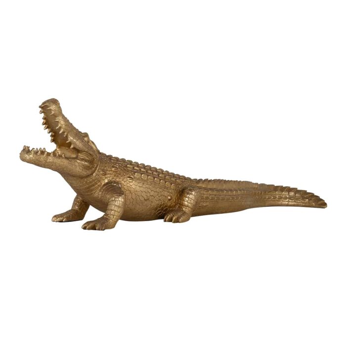 -AD-0003 - Art decoration crocodile medium (Gold)