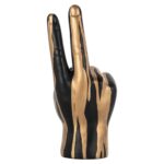 -AD-0042 - Deco object hand peace (Black/gold)