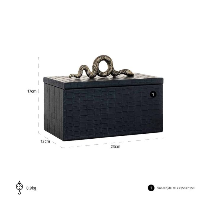 -JB-0004 - Jewellery Box Charly snake black (Black)