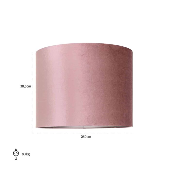 -LK-0052 XL - Lampshade Old rose cilinder 50Ø (Pink)