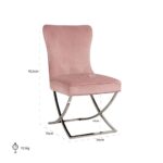 S4415 PINK VELVET - Chair Scarlett Pink velvet / silver (Quartz Pink 700)