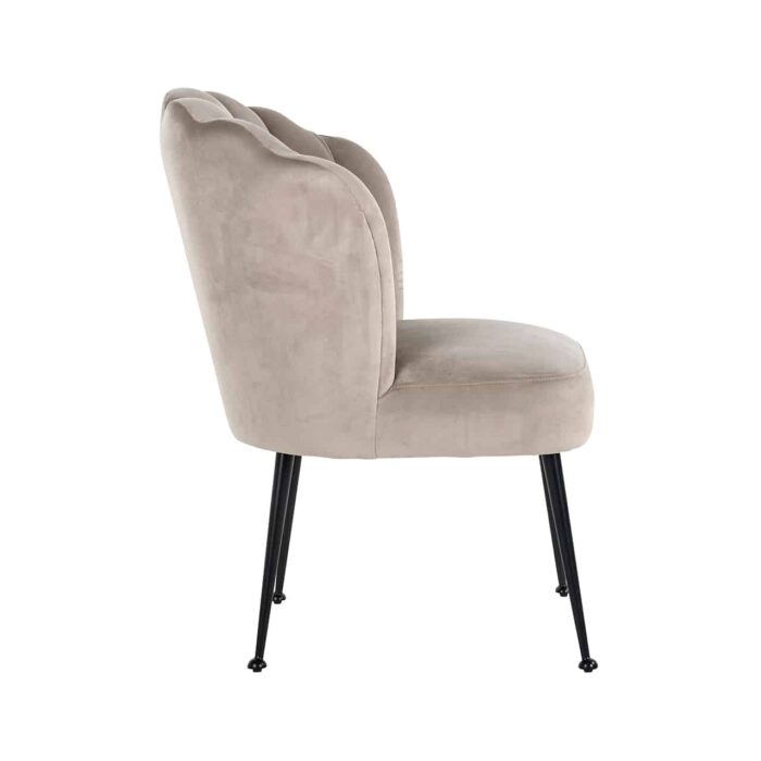 S4445 B KHAKI VELVET - Chair Pippa khaki velvet / black (Quartz Khaki 903)