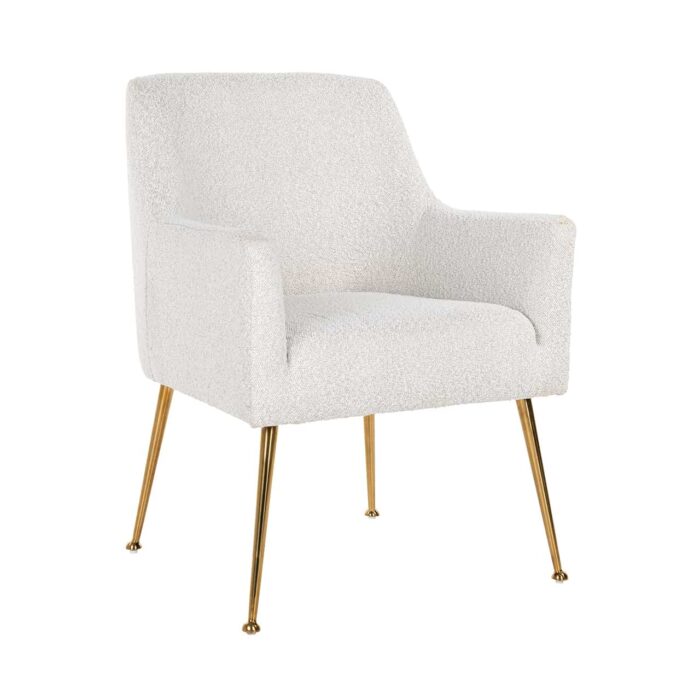 S4449 WHITE BOUCLÉ - Chair Harper white bouclé / brushed gold (Copenhagen 900 Bouclé White)