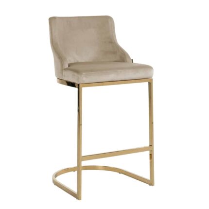 S4460 FR KHAKI VELVET - Bar stool Bolton khaki velvet / gold fire retardant (Quartz Khaki 903)