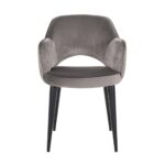 S4483 FR FEATHER STONE - Arm chair Giovanna feather stone / stone velvet fire retarda (Feather Velvet Stone HD001)