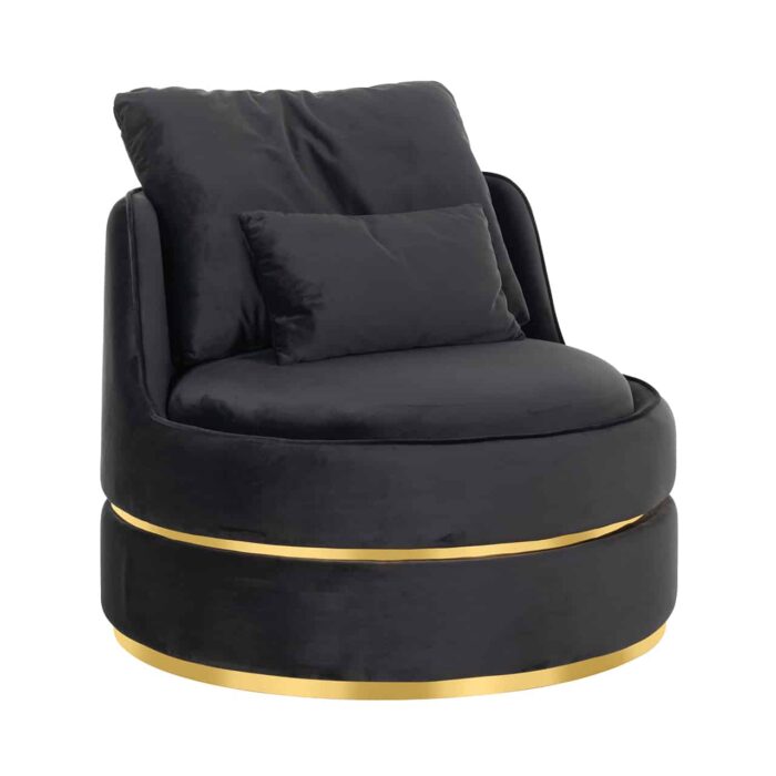 S4491 ANTRACIET VELVET - Easy Chair Kylie antraciet velvet /  gold (Quartz Antraciet 801)