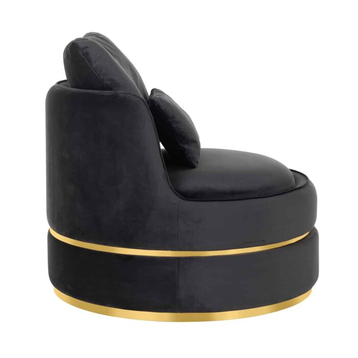 S4491 ANTRACIET VELVET - Easy Chair Kylie antraciet velvet /  gold (Quartz Antraciet 801)
