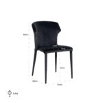 S4503 FR ANTRACIET VELVET - Chair Piper antraciet velvet fire retardant (Quartz Antraciet 801)