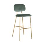 S4523 JADE VELVET - Bar stool Xenia Jade Velvet / Brushed Gold (Genova 504 Jade)