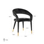 S4534 ANTRACIET VELVET - Arm chair Gia antraciet velvet fire retardant (FR-Quartz 801 Antraciet)