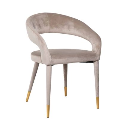 S4534 KHAKI VELVET - Arm chair Gia khaki velvet fire retardant (FR-Quartz 903 Khaki)