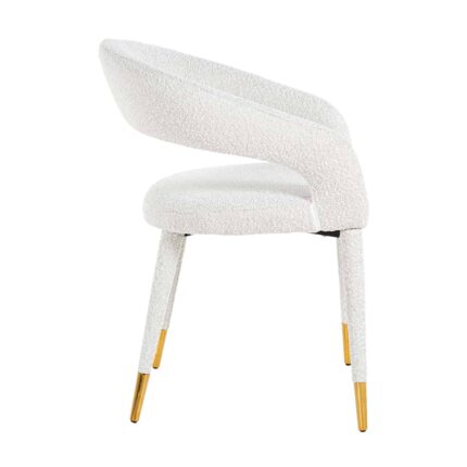 S4534 WHITE BOUCLÉ - Arm chair Gia white bouclé fire retardant (FR-Copenhagen 900 Bouclé White)