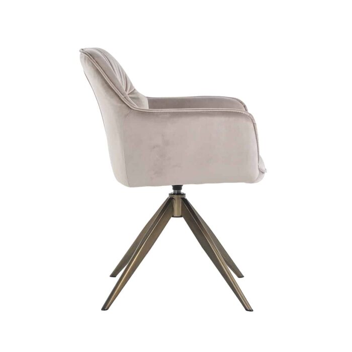 S4553 FR KHAKI VELVET - Swivel chair Aline khaki velvet fire retardant (FR-Quartz 903 Khaki)