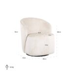 S4556 WHITE CHENILLE - Swivel easy chair Sofia white chenille (Bergen 900 white chenille)