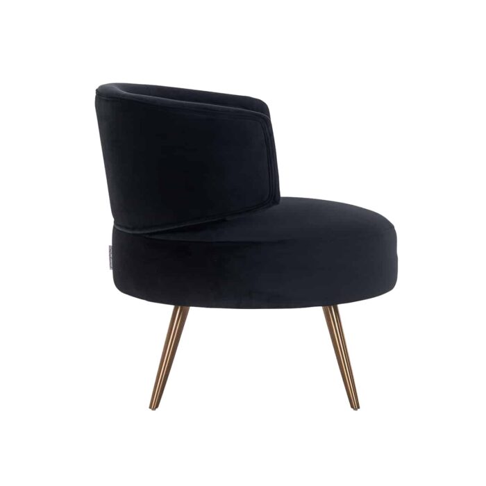 S4559 BLACK VELVET - Easy chair Hazel black velvet fire retardant (FR-Quartz 800 Black)