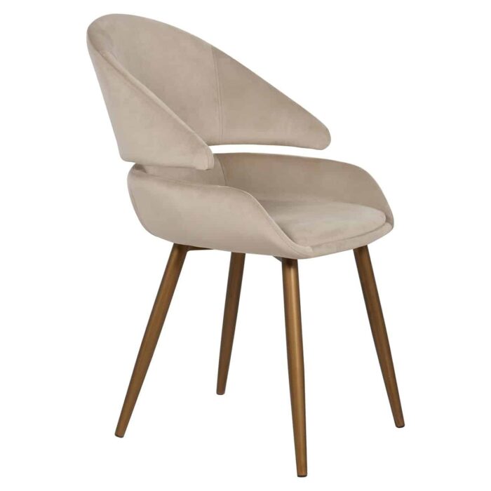 S4569 KHAKI VELVET - Chair Denny khaki velvet (set of 2) (Quartz Khaki 903)