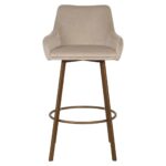 S4571 KHAKI VELVET - Bar stool Cressida high back khaki velvet (set of 2) (Quartz Khaki 903)