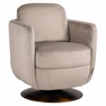 S4576 FR KHAKI VELVET - Swivel easy chair Turner khaki velvet fire retardant (FR-Quartz 903 Khaki)