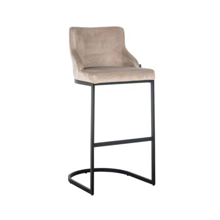 S4579 FR KHAKI VELVET - Bar stool Bolton khaki velvet / black fire retardant (FR-Quartz 903 Khaki)