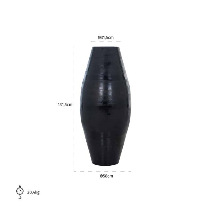 -VA-0230 - Vase Zina black (Black)