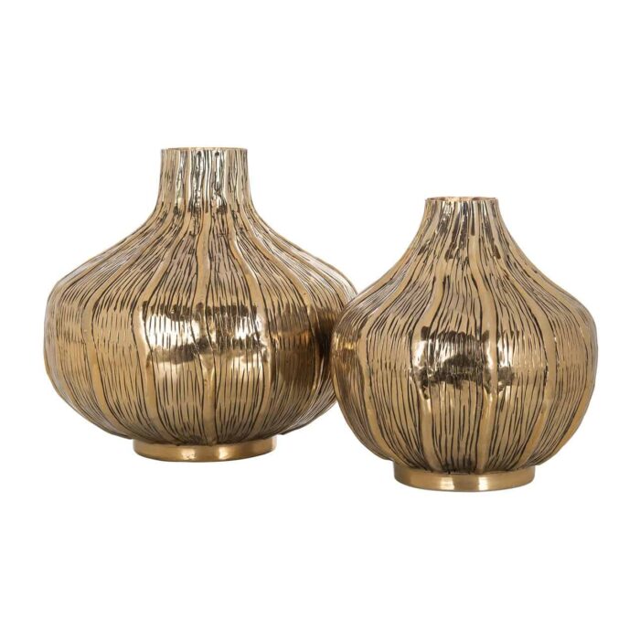 -VA-0235 - Vase Aliyah small (Brushed Gold)